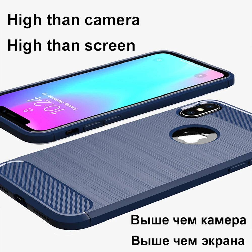 Luxury Shockproof Case For iPhone XS Max X XR 10 7 8 Plus SE 2020 2022 I Phone Back Cover Woman Man Black Blue Red Armor Shell