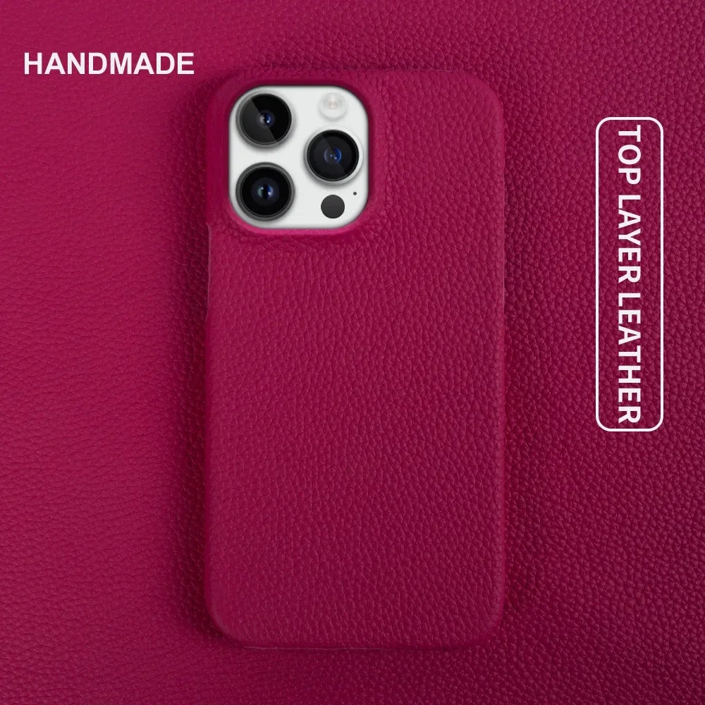 For iPhone 13 Pro Case Luxury Genuine Leather Cover Back Etui Coque Shockproof for Funda IPhone14 XR XSMax 15 7 8Plus 12 Carcasa