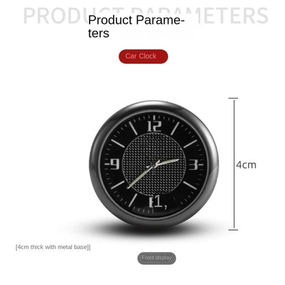 Car Clock Luminous Mini Automobiles Internal Stick-On Digital Watch Mechanics Quartz Clocks Auto Ornament 40mm 43mm