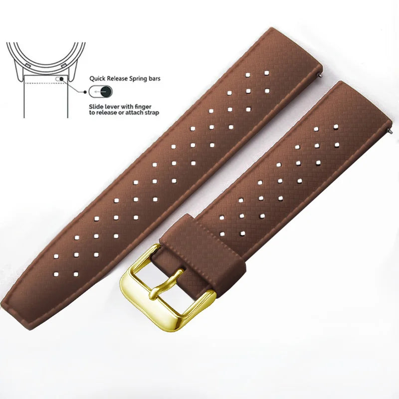 Tropical Silicone Watch Band Quick Release Watch Band 18mm 20mm 22mm Rubber Tropic Smart Watch Strap Waterpfroof Muti-Color