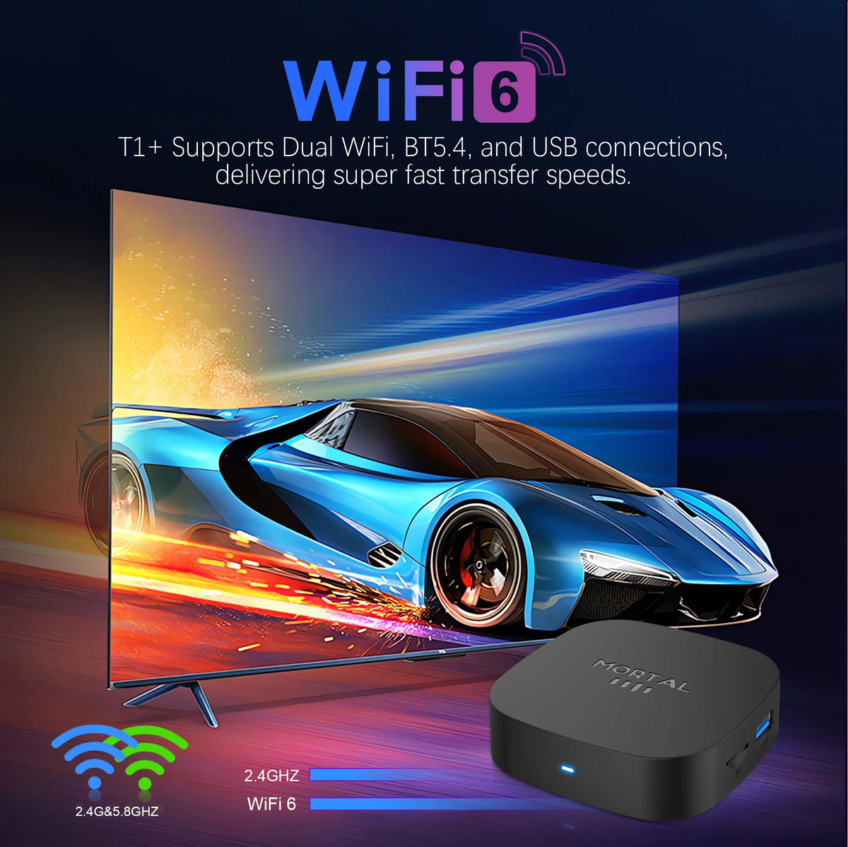 2026 Best-Selling Smart TV Box Android 16 Ultra HD Video Output Set-Top Box Supports BT5.4 Wi-Fi 6 Netflix Streaming Player T1+