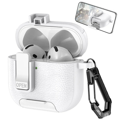 with Carabiner Lock Phone Stand Protective Case for Airpods 4 3 2 1 Pro Cover Cases Shockproof Sleeve for Airpods Pro 1 2 3 4th