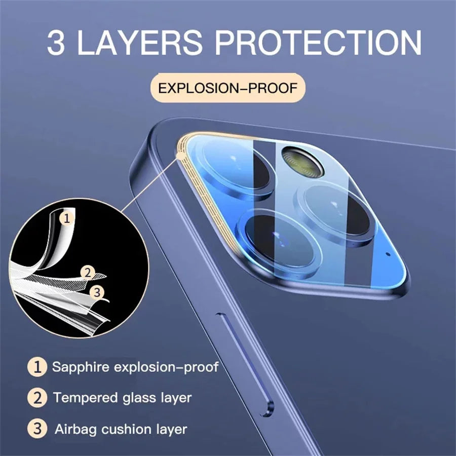 2PCS Camera Lens Glass For iPhone 17 Air 16 Pro Max 16 Plus 15 14 11 13 12 Mini HD Clear Lens Protective Glass For iPhone 16 Pro