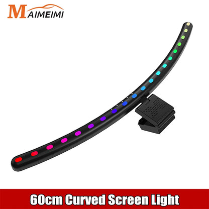 60cm Desk Lamp LED Light RGB Curved Straight Computer Monitor Screen Hanging Light Bar USB 3 Color Dimmable Reading Table Lamp