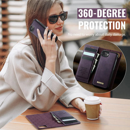 For iPhone 17e 2-in-1 Magnetic Detachable Wallet Case MagSafe Compatible RFID Blocking PU Leather Card Holder Kickstand Case