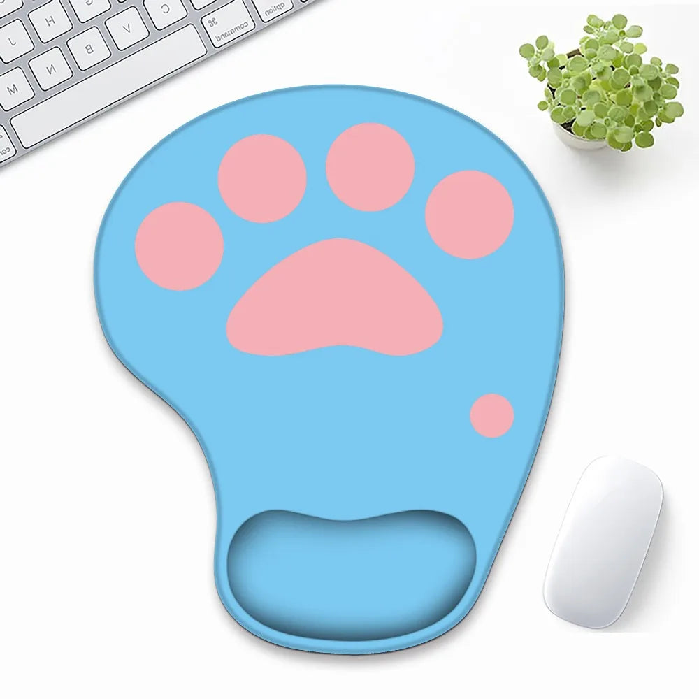 Cute Cat Paw Wrist Rest Mouse Pad Silicone Ergonomic Hand Support Mouse Mat Non Slip Comfortable Gaming Mousepad