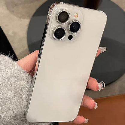 3-2Pcs Luxury Diamond Camera Protector For IPhone 17 promax 16 15 14 13 12 Pro Max Glitter Ring Lens Glass Back Lens Cap Shinny