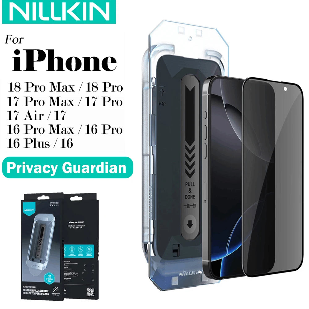 Nillkin For iPhone 18 Pro Max 17 Pro Max 16 Pro Max Guardian Full Coverage Easy Install Privacy Guardian Screen Protector