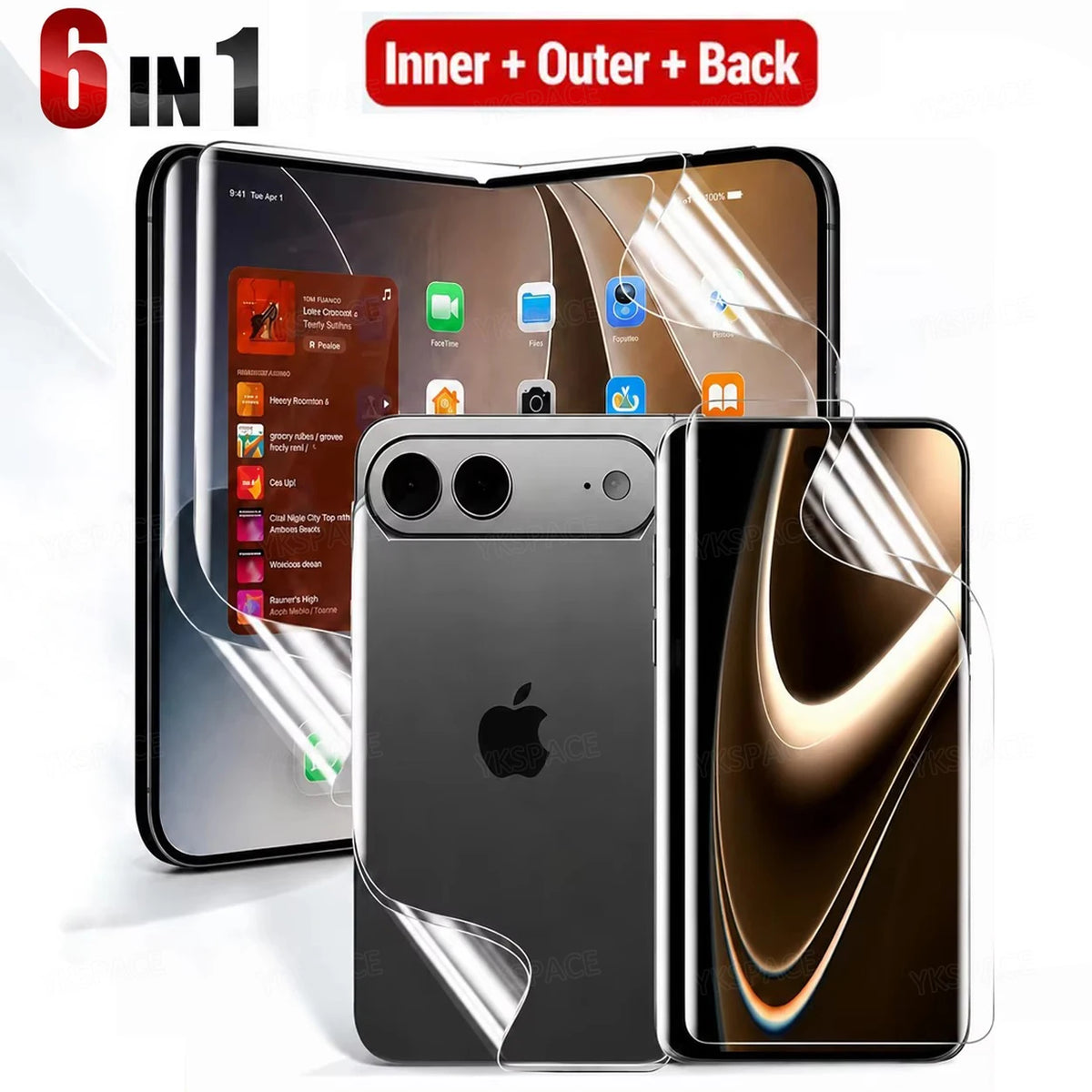Matte Frosted HD Clear Hydrogel Film For iPhone Duo 7.6" Inner External Front Back Soft TPU Screen Protector Anti Fingerprint