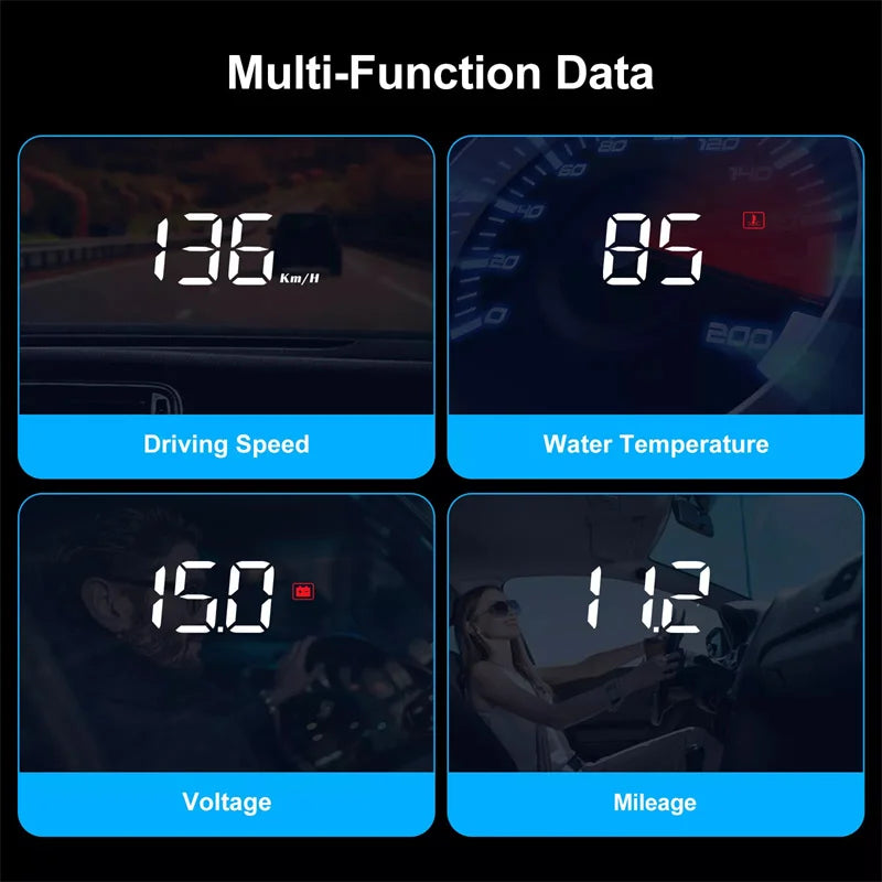 Heads Up Display Automotive Universal Tuning Portable HD Car Display M3 HUD Head-Up Display Obd2 Trip Computer Speed Projector