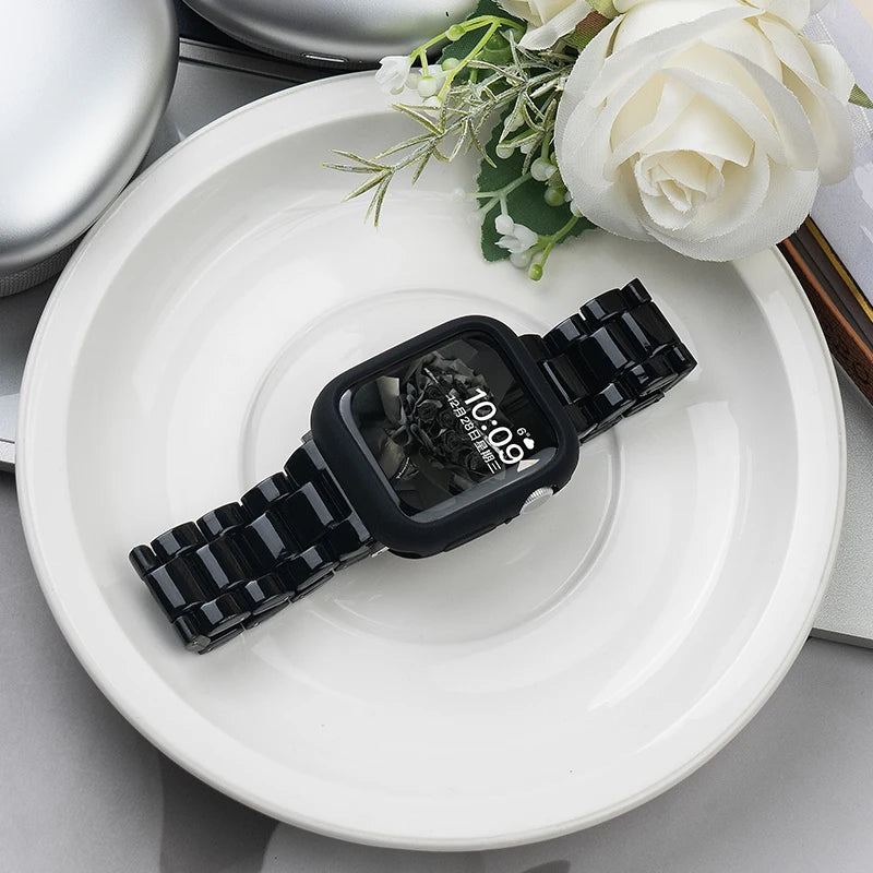New Laser Transparent Strap for Apple Watch Band 44mm 40 41 45 38 49 46 42mm Correa Bracelet iWatch Series 12 11 10 9 8 7 6 5 4