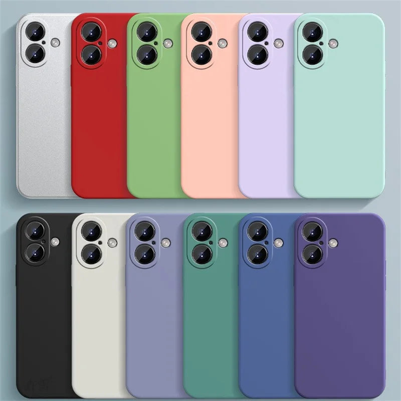 Original Soft Silicone Phone Case For iPhone 17 16 Pro Max 15 14 13 12 11 Pro Max Mini X XR XS 7 8 Plus SE Back Cover Cases