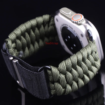 Outdoor Woven Nylon Band for Apple Watch 49mm 46mm 45mm 44mm 42mm 41mm 40mm Strap iWatch Ultra 2 SE 10 9 8 7 6 5 4 3 Bracelet