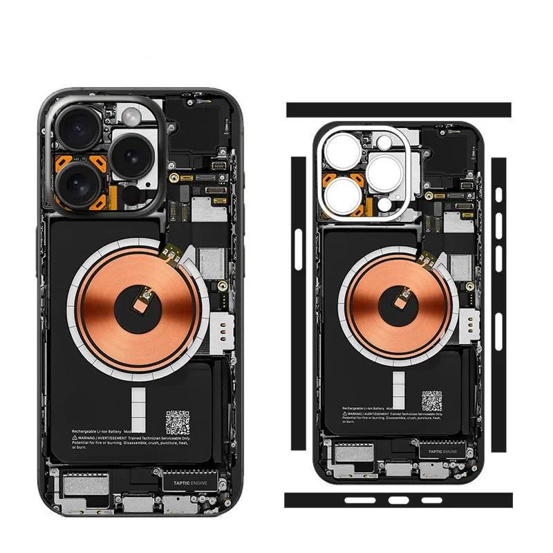 Tear Down Skin Circuit Wrap Sticker ScreenProtector Film for IPhone Air 17 16 15 14 13 Pro Max Plus Back Screen Protector Cover