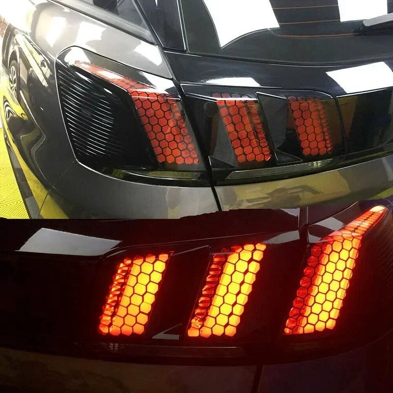 Car Honeycomb Stickers Car Stylish Tail Lights DIY Hollow Protector Decals Auto Rear Lamp Decoration Wrap Film Sticker 48*30cm