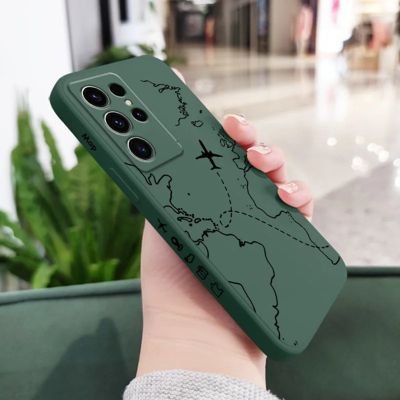 Intercloud Plane Phone Case For Samsung Galaxy S25FE S24 S23 S22 S21 S20 S10 S10E Ultra Plus FE Note 20 Ultra 10 Plus Cover