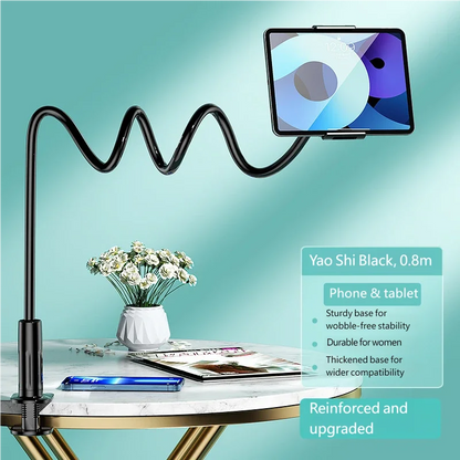 Flexible Gooseneck Phone Tablet Holder, Bed Desk Clamp for TV/Movies, Live Stream, Photo, Compatible with iPhone iPad Samsung