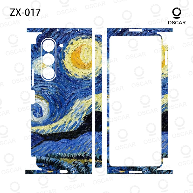 Colorful Anti-Scratch Stickers For Samsung Galaxy Z Fold 5 4 7 6 Fold5 Fold4 Protective Decal Skin Cover Back Film
