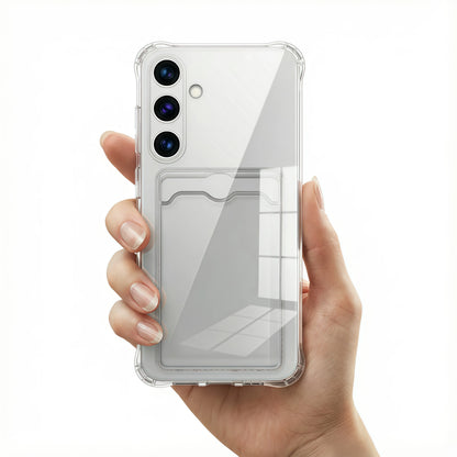 Clear Shockproof Silicone Phone Case For Samsung Galaxy S26 S25 S24 S23 S22 S21 Plus S20 FE Note 20 Ultra Card Slot Back Cover