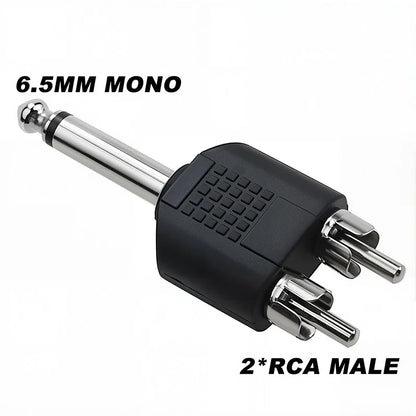 5Pcs 6.5/6.35mm Mono Stereo Audio Adapter TS Interconnect 1/8" 1/4" Male Plug to RCA Female Jack Connector Converter Speaker