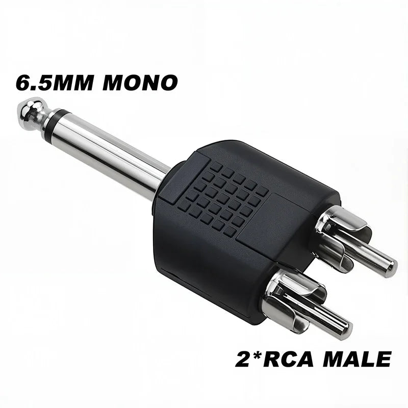 5Pcs 6.5/6.35mm Mono Stereo Audio Adapter TS Interconnect 1/8" 1/4" Male Plug to RCA Female Jack Connector Converter Speaker