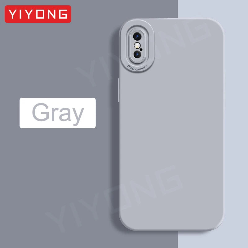 For iPhoneX Case YIYONG Original Liquid Silicone Soft Cover For iPhone X S XR XS Max 10 iPhone10 iPhoneXR iPhoneXS Phone Cases