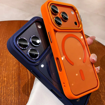 New Tech-Style Magnetic Drop-proof Full-wrap Phone Case with Holder Lanyard for iPhone 17 16 15 14 13 12 11 Pro Max Plus Air