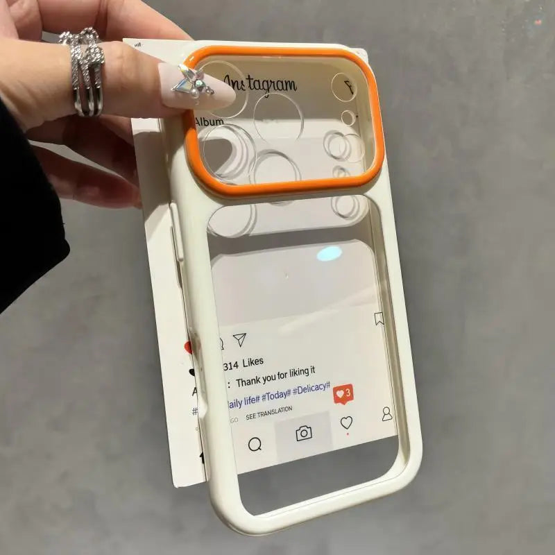 Luxury Candy Color Contrast Transparent Case for iPhone 17 16 15 18 Pro Max 14 11 12 13 Clear Ultra Slim Shockproof Ins Cover