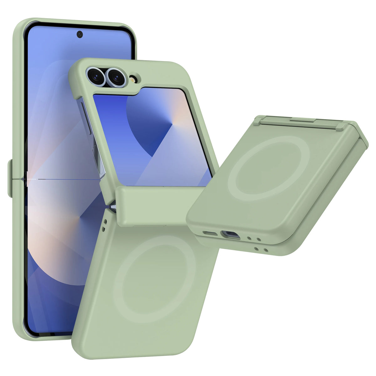 Luxury Original Phone Case For Samsung Galaxy Z Flip 7 8 6 5 4 3For Magsafe Wireless Charge Ring Magnetic Shockproof Hinge Cover