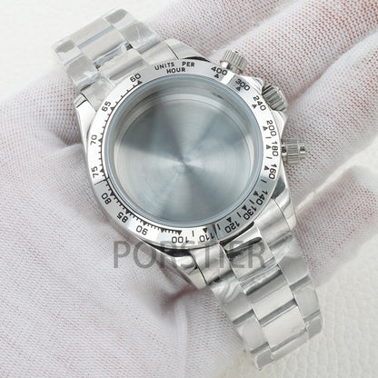 40mm VK63 Watch Case 100m Waterproof for Daytona VK63 VK64 Movement 316L Stainless Steel Presidential/Jubilee/Oyster Bracelet