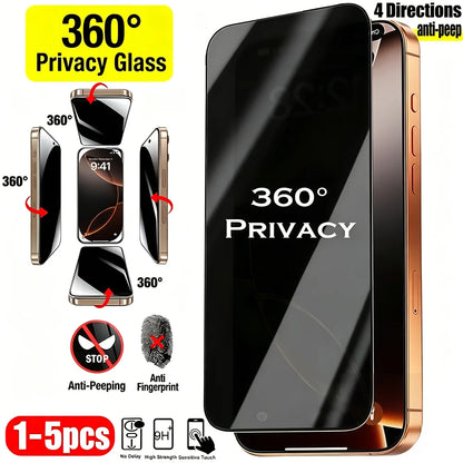 NNBILI 1-5Pack 4 Way 360 Degree Privacy Screen Protector For iPhone 17 Pro Max [6.9 Inch] 18 16 15 14 13 12 11 Pro Plus 17e 16e