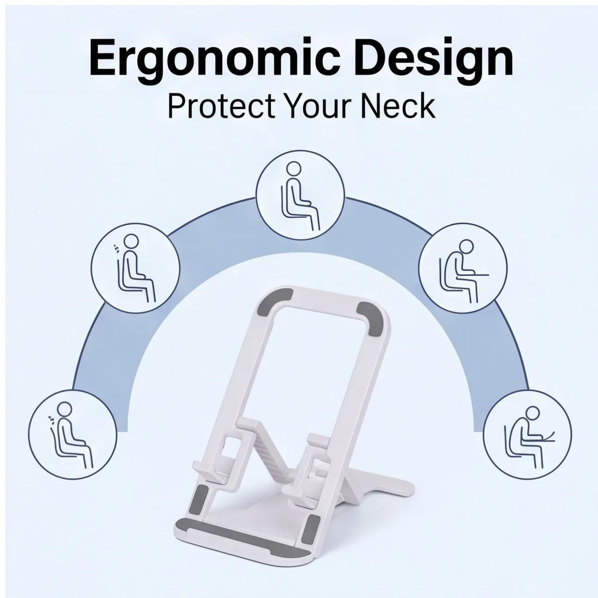 Adjustable Desk Phone Stand, Foldable Phone Holder for Office, Universal Phone Display Stand, Compact Phone Mount for Table, Mul