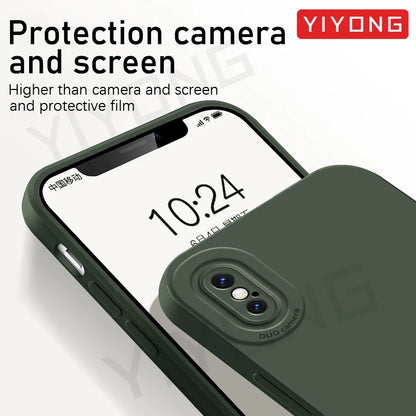 For iPhoneX Case YIYONG Original Liquid Silicone Soft Cover For iPhone X S XR XS Max 10 iPhone10 iPhoneXR iPhoneXS Phone Cases