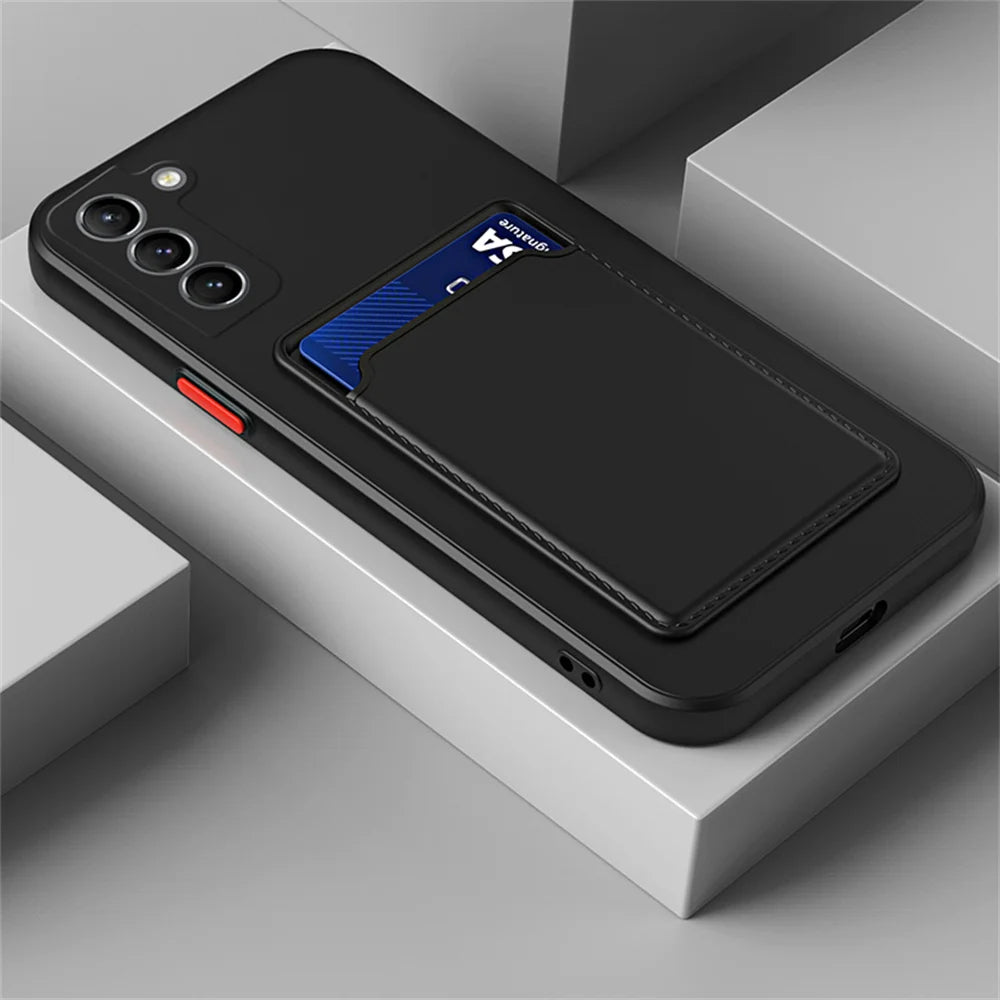 TPU Soft Silicone Card Slot Wallet Case For SamSung S26 S25 S24 S23 S22 S21 FE Plus Ultra Note 20 A54 A34 A24 A15 A25 A35 A55