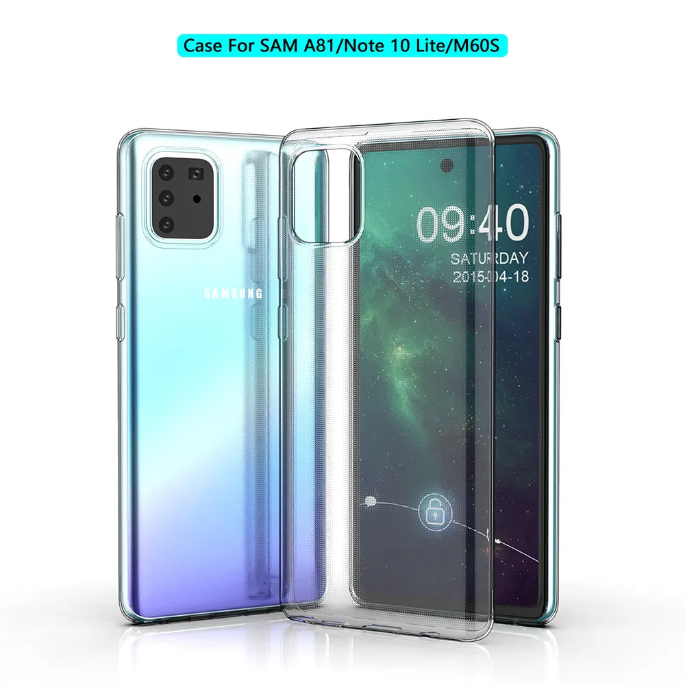Clear Case for Samsung Note10 lite M60s Transparent Soft TPU Shockproof Phone Back Case for Samsung Galaxy Note 10 lite/A81/M60S