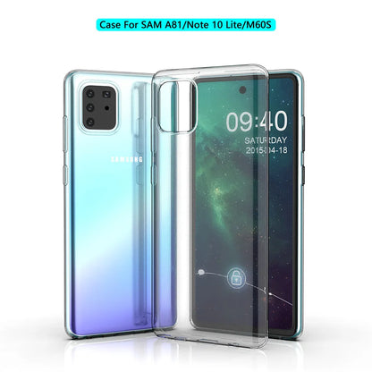 Clear Case for Samsung Note10 lite M60s Transparent Soft TPU Shockproof Phone Back Case for Samsung Galaxy Note 10 lite/A81/M60S