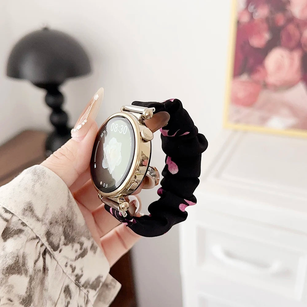 18mm Watch Band Dressy Printed Fabric Strap Bracelet for Women Huawei GT5/ Amazfit GTS2/ Garmin Venu 2S 3S Smartwatch 20mm 22mm