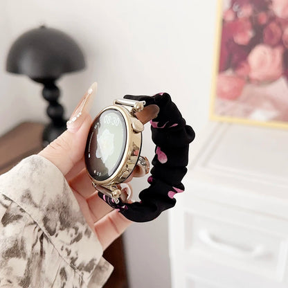 18mm Watch Band Dressy Printed Fabric Strap Bracelet for Women Huawei GT5/ Amazfit GTS2/ Garmin Venu 2S 3S Smartwatch 20mm 22mm