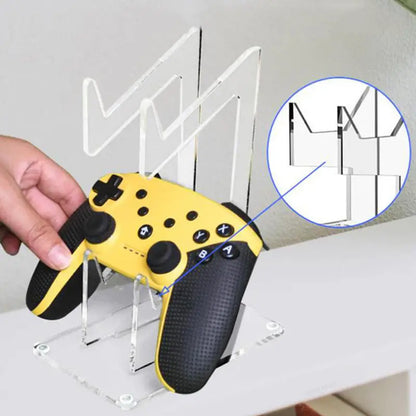 Universal 2-Tier Gaming Controller And Headphone Stand Sturdy Desktop Organizer Clear Acrylic Gamepad Display Holder