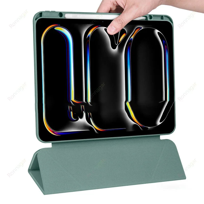 With Pencil Holder Case for IPad A16 Air11 M2 M3 2025 2024 iPad Air5 Air4 Gen IPad Pro11 M4 M2 10th 9th 8 7 10.2'' Air3 10.5 9.7