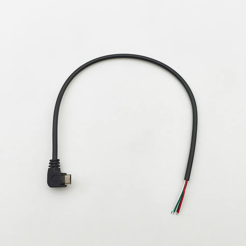 1/5Pcs Right Angle 2Pin 4Pin Wire USB Type C/Micro USB Male Plug Power Supply Charger Connector DIY Repair Cable 0.25m 0.3m 1m