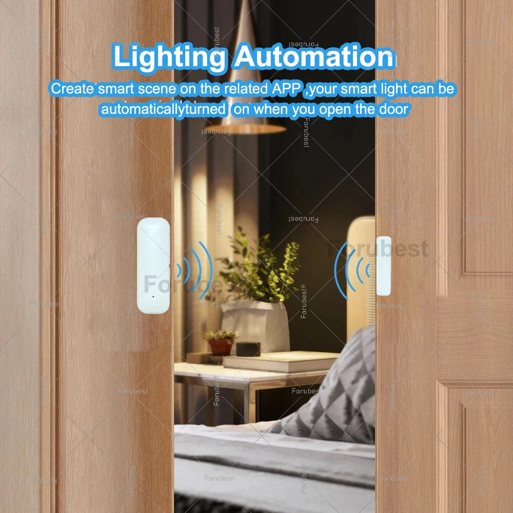 Tuya Smart Zigbee Door Sensor Contact Sensor Window Door Open Closed Detector Home Security Protection Device Works With Z2MQTT