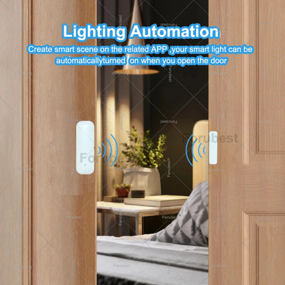 Tuya Smart Zigbee Door Sensor Contact Sensor Window Door Open Closed Detector Home Security Protection Device Works With Z2MQTT