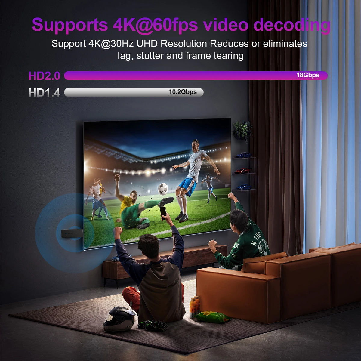 WESOPRO Android 14 TV Stick G2 Lite Smart IPTV Media Player 1GB RAM 8GB ROM Dual-band 2.4GHz/5.0GHz Wifi6 4K 30fps Fire Mi Stick