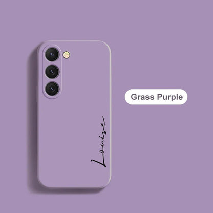 Customized Personalized Name Initials Soft Liquid Silicon DIY Case For Samsung S24 S23 S22 S21 S20FE Ultra Plus Cover For S23FE