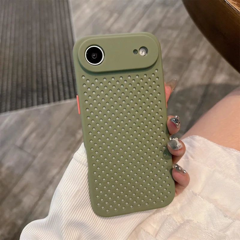 Heat Dissipation Breathable Cooling Phone Case For iPhone 17 Air 16 16e 15 14 13 12 Mini 11 Pro Max Plus Soft Silicone Cover