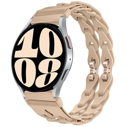 22mm 20mm Chain Strap for Samsung Galaxy Watch 7 6 5 4 6Classic Silicone Band for Huawei GT4 3Pro for Amazfit GTR 4/GTS Bracelet