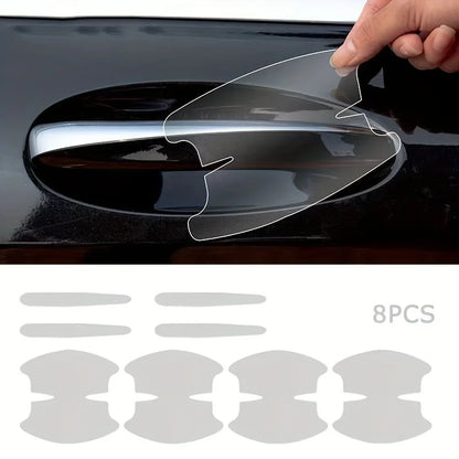 8Pcs Clear TPU Car Door Bowl Anti-Scratch Protector Film Door Handle Guard Sticker Auto Paint Protection Accessories Decals