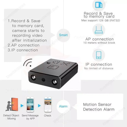 1080P HD Mini Camera WIFI Smart Home Security Protection Smallest Invisible Cam Built-in Battery Night Vision IP Body Cam Espiar
