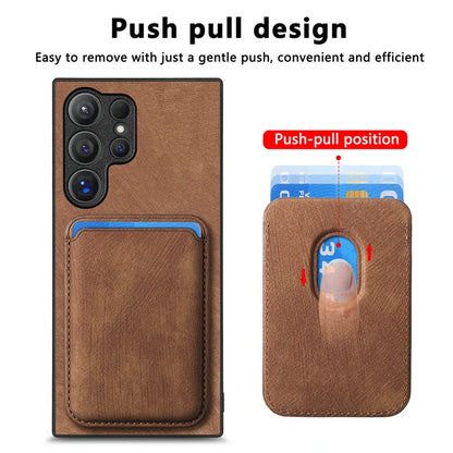 Luxury Leather Detachable Magnetic Card Slot Wallet Case For Samsung Galaxy S25 S24 S23 S22 S21 Ultra + Plus FE Shockproof Cover